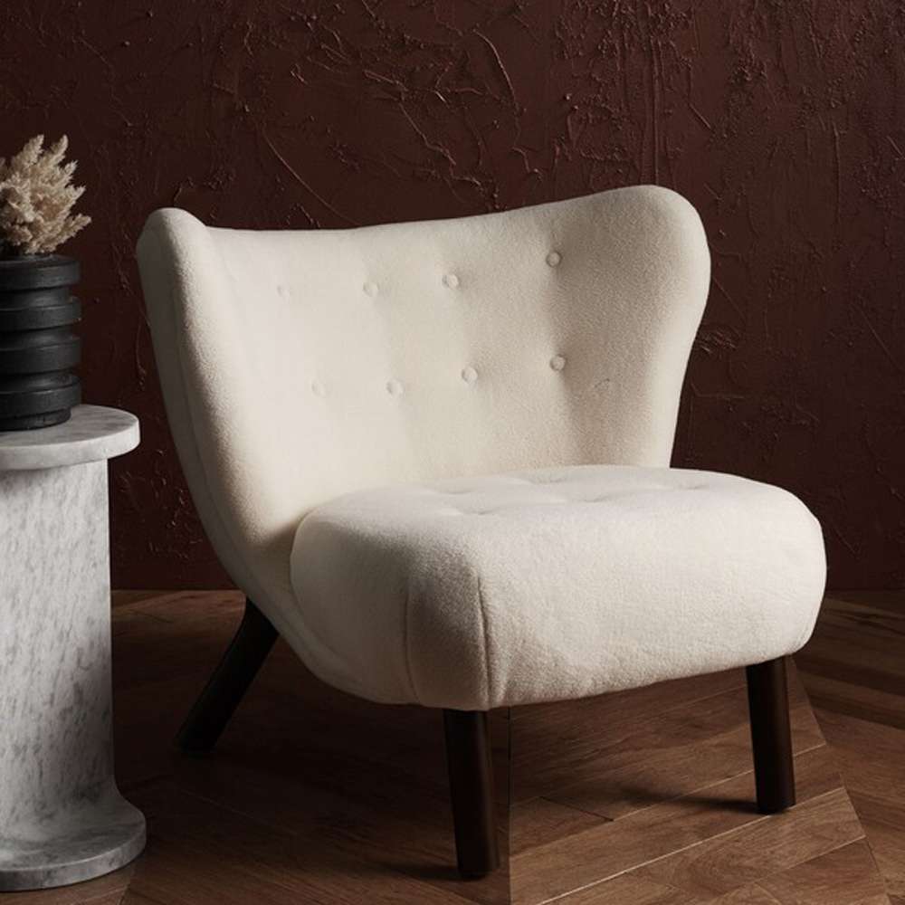 Safavieh - Couture - Gabriel Modern Wingback Chair - Ivory - Dark Brown - SFV4818A veiw 2