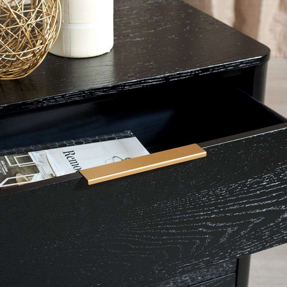 Safavieh - Couture - Gabrietta 6 Drawer Wood Dresser - Black - Gold - SFV2141B veiw 2