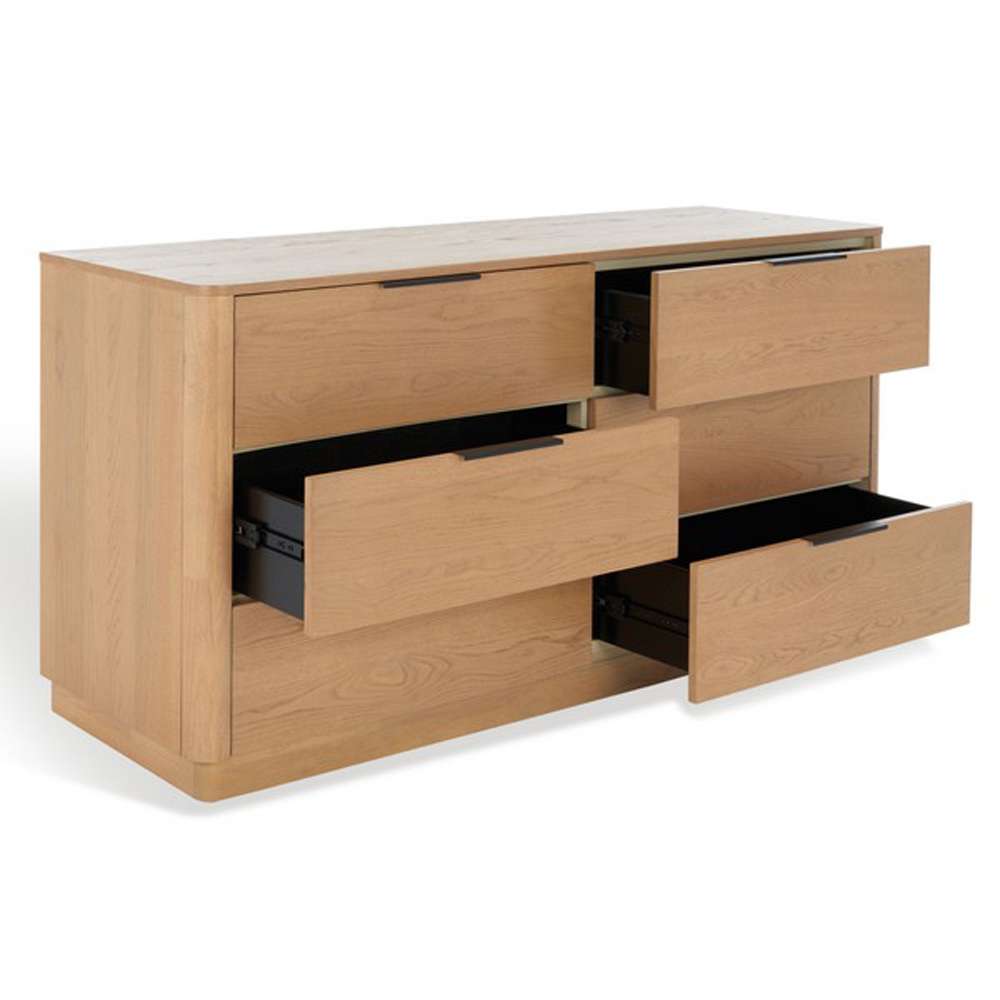 Safavieh - Couture - Gabrietta 6 Drawer Wood Dresser - Natural - Black - SFV2141A veiw 3