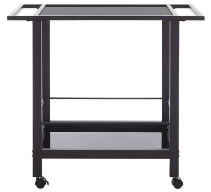 Safavieh - Gaelle 2 Tier Bar Cart W Handl - Matte Black - Black - BCT8009A veiw 1