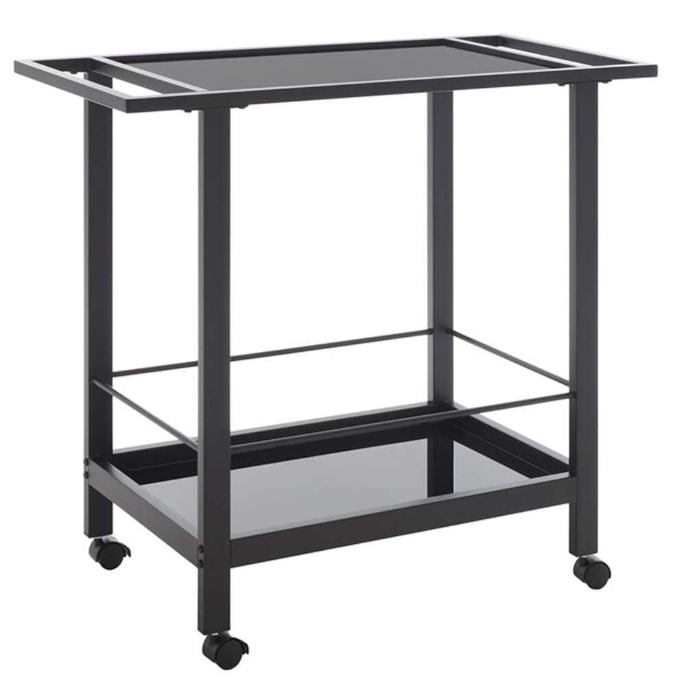 Safavieh - Gaelle 2 Tier Bar Cart W Handl - Matte Black - Black - BCT8009A veiw 2