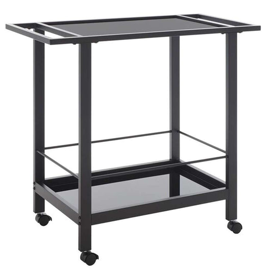 Safavieh - Gaelle 2 Tier Bar Cart W Handl - Matte Black - Black - BCT8009A veiw 2