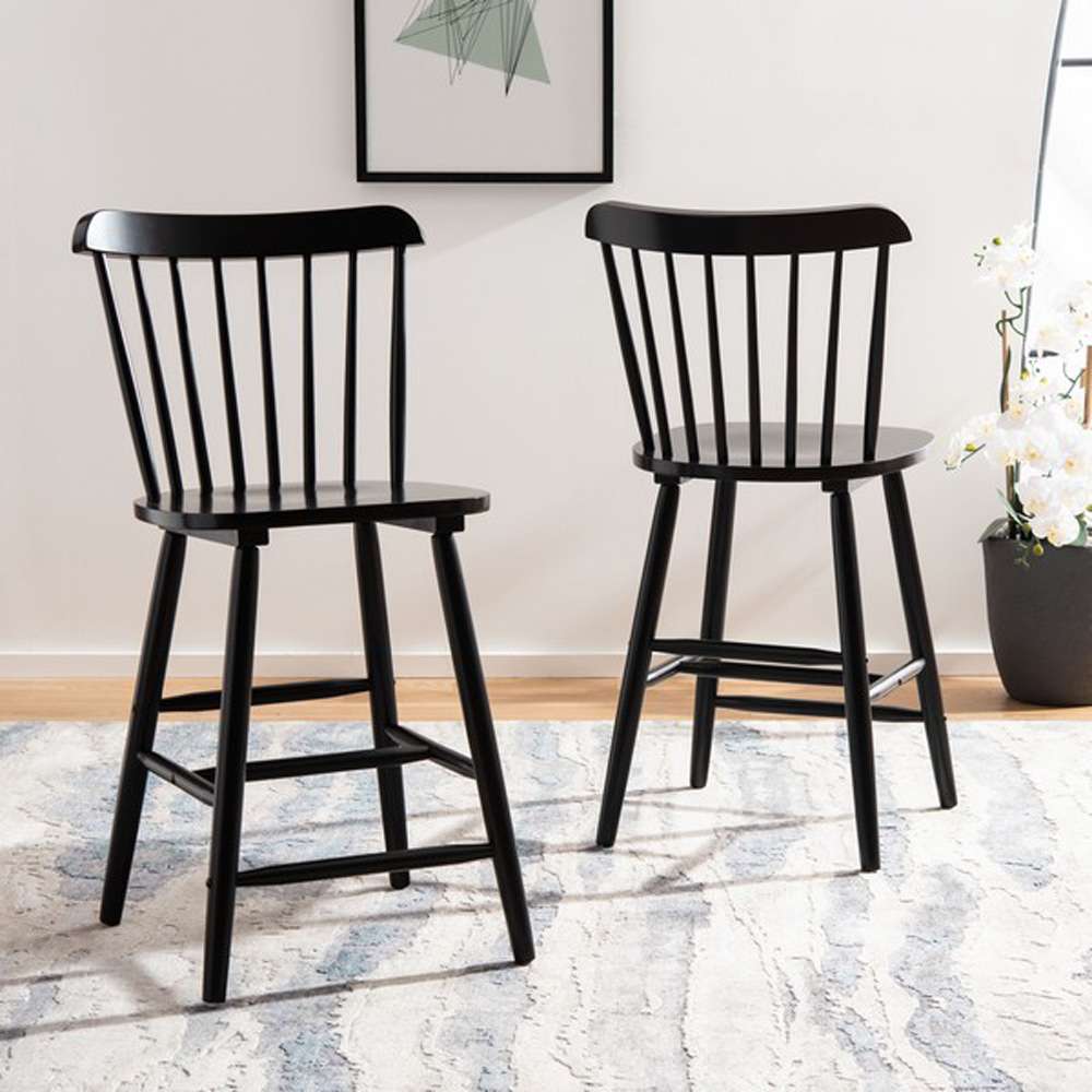 Safavieh - Galena Counter Stool - Black  (Set of 2) - BST8503B-SET2 veiw 2