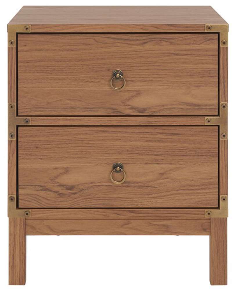 Safavieh - Galio 2 Drawer Nightstand - Oak - Gold - NST9600D veiw 1