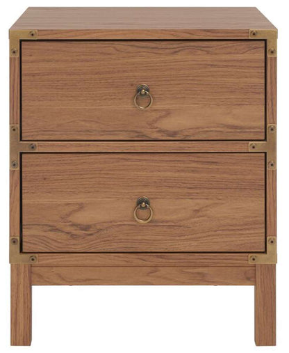 Safavieh - Galio 2 Drawer Nightstand - Oak - Gold - NST9600D veiw 1
