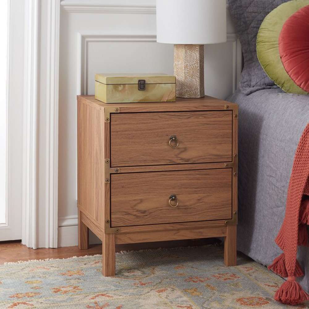 Safavieh - Galio 2 Drawer Nightstand - Oak - Gold - NST9600D veiw 2