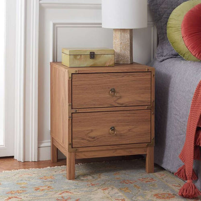 Safavieh - Galio 2 Drawer Nightstand - Oak - Gold - NST9600D veiw 2