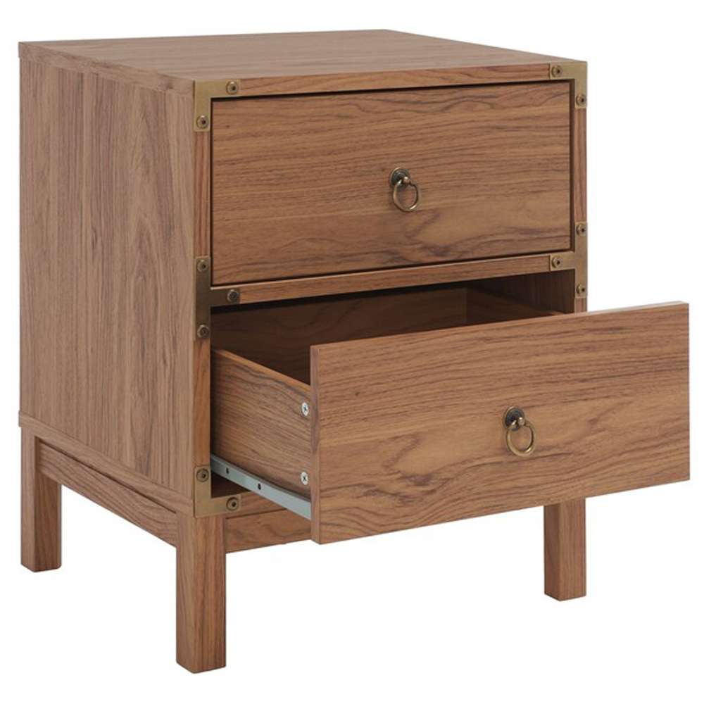 Safavieh - Galio 2 Drawer Nightstand - Oak - Gold - NST9600D veiw 3