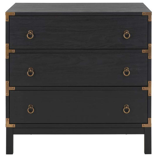 Safavieh - Galio 3 Drawer Chest - Black - Gold - CHS9600B veiw 1