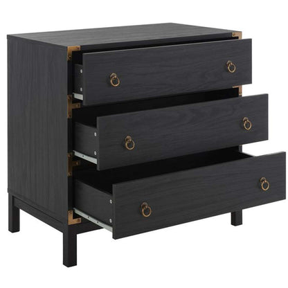 Safavieh - Galio 3 Drawer Chest - Black - Gold - CHS9600B veiw 4