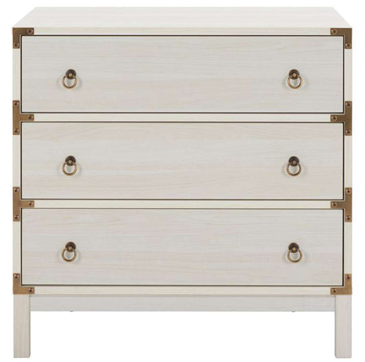 Safavieh - Galio 3 Drawer Chest - White - Gold - CHS9600C veiw 1