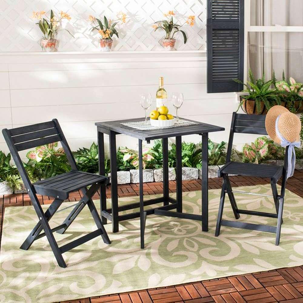 Safavieh - Gallo Balcony Bistro Set - Dark Slate Gray - PAT6751B veiw 2