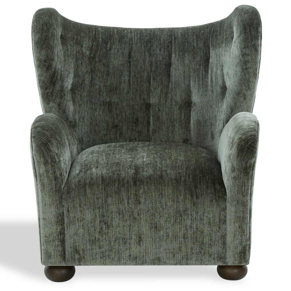 Safavieh - Galloway Wingback Chenille Accent Chair / Dark Green / Walnut - SFV5139D view 1