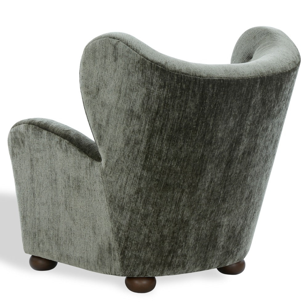 Safavieh - Galloway Wingback Chenille Accent Chair / Dark Green / Walnut - SFV5139D view 3