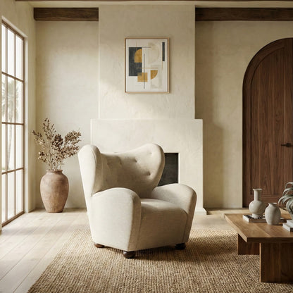 Safavieh - Galloway Wingback Chenille Accent Chair / Taupe / Walnut - SFV5139E view 2