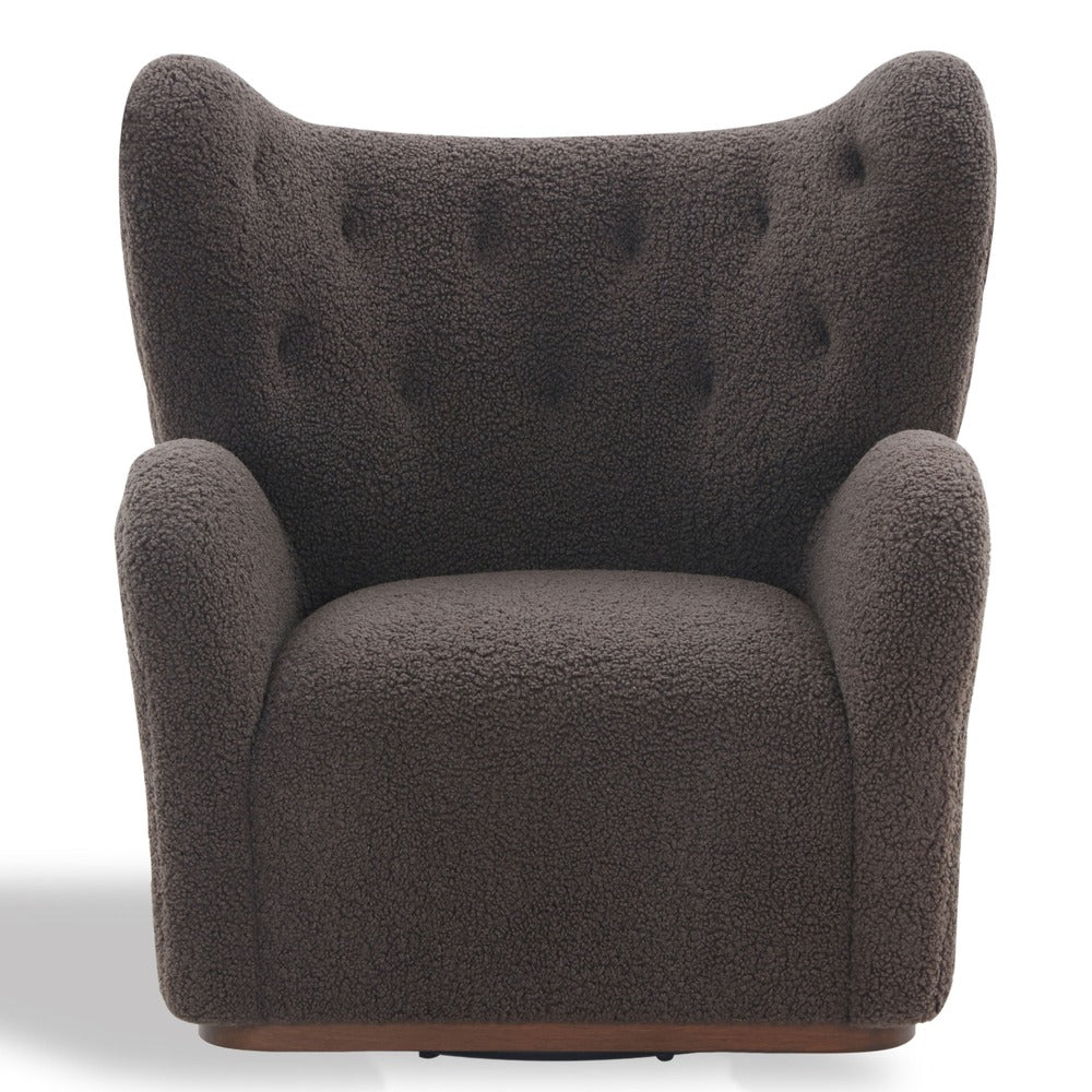 Safavieh - Galloway Wingback Teddy Swivel Chair / Dark Brown - SFV5155A view 1