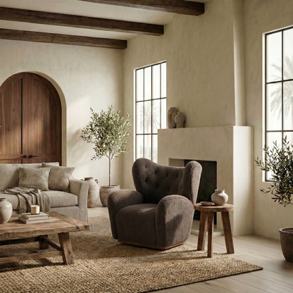 Safavieh - Galloway Wingback Teddy Swivel Chair / Dark Brown - SFV5155A view 2