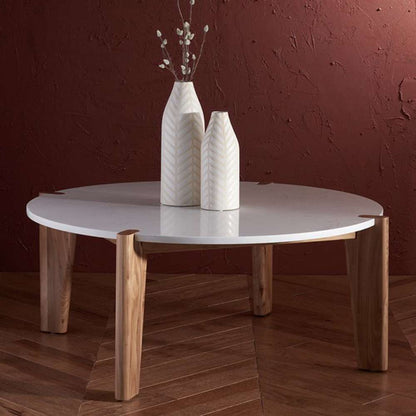 Safavieh - Couture - Garcia Marble Top Coffee Table - Natural - White - SFV2306A veiw 3