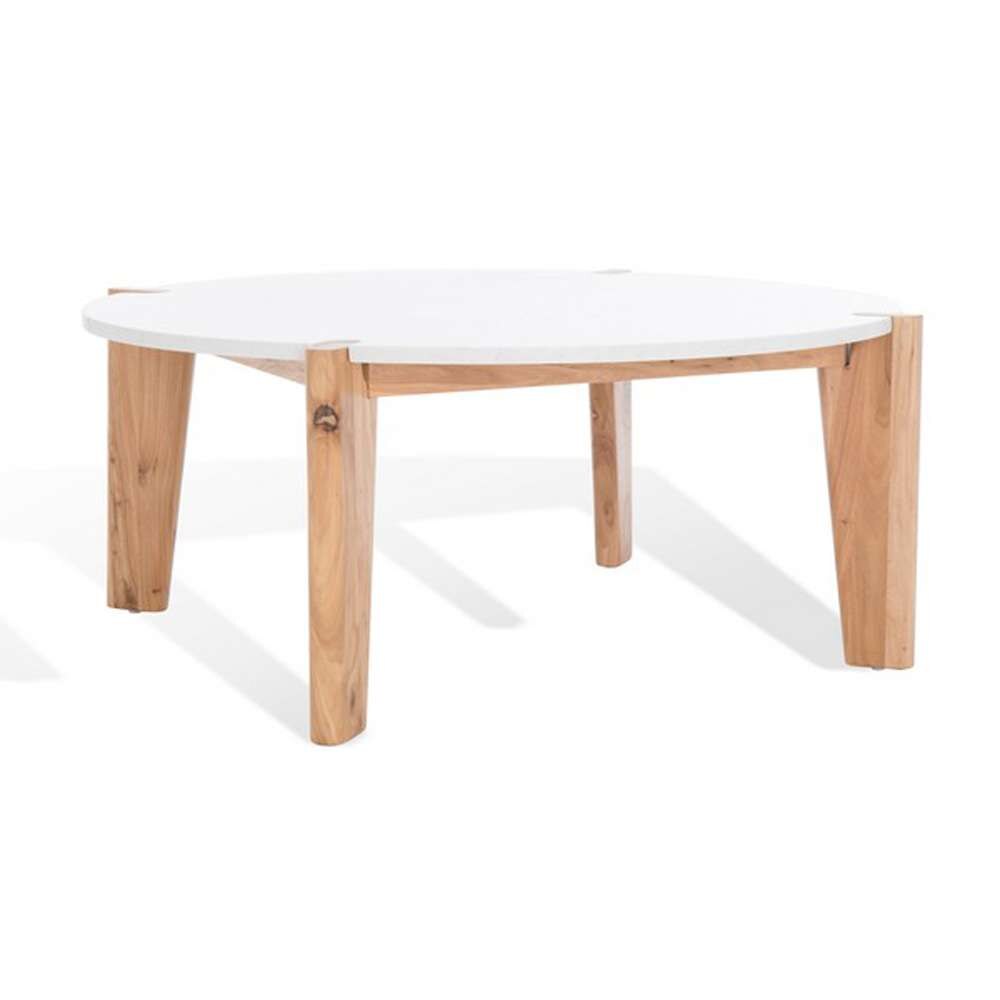 Safavieh - Couture - Garcia Marble Top Coffee Table - Natural - White - SFV2306A veiw 4