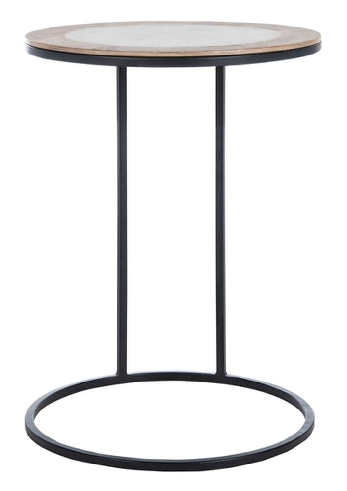 Safavieh - Gemma Agate Side Table - White - Black - ACC5301B veiw 1