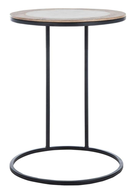 Safavieh - Gemma Agate Side Table - White - Black - ACC5301B veiw 1