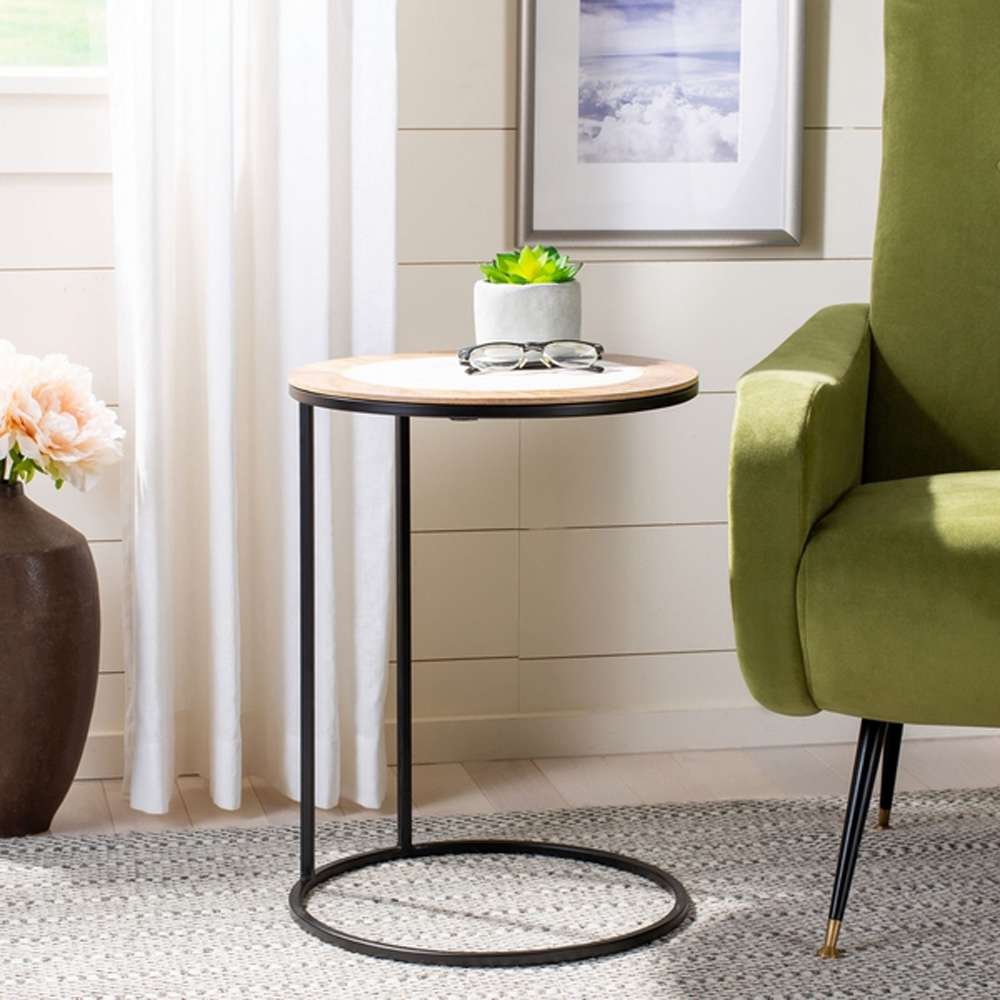 Safavieh - Gemma Agate Side Table - White - Black - ACC5301B veiw 3