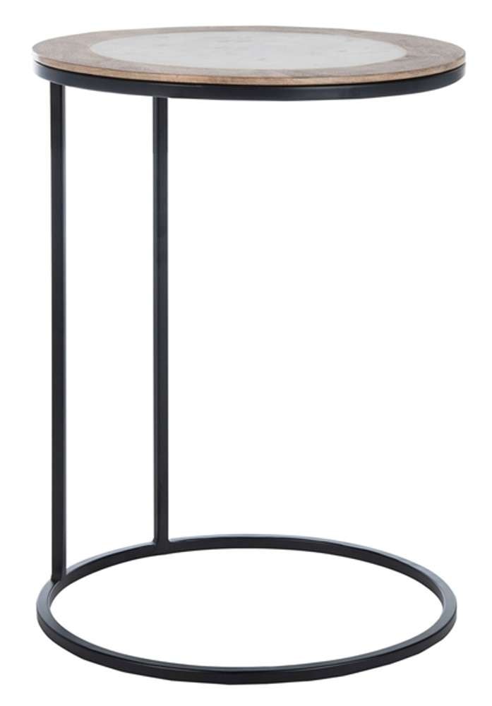 Safavieh - Gemma Agate Side Table - White - Black - ACC5301B veiw 4