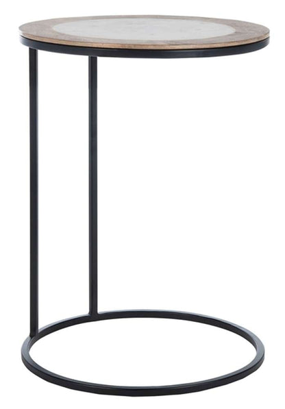 Safavieh - Gemma Agate Side Table - White - Black - ACC5301B veiw 4