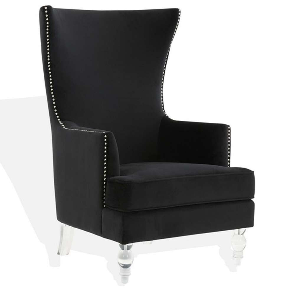 Safavieh - Couture - Geode Modern Wingback Chair - Black - SFV4745F veiw 4