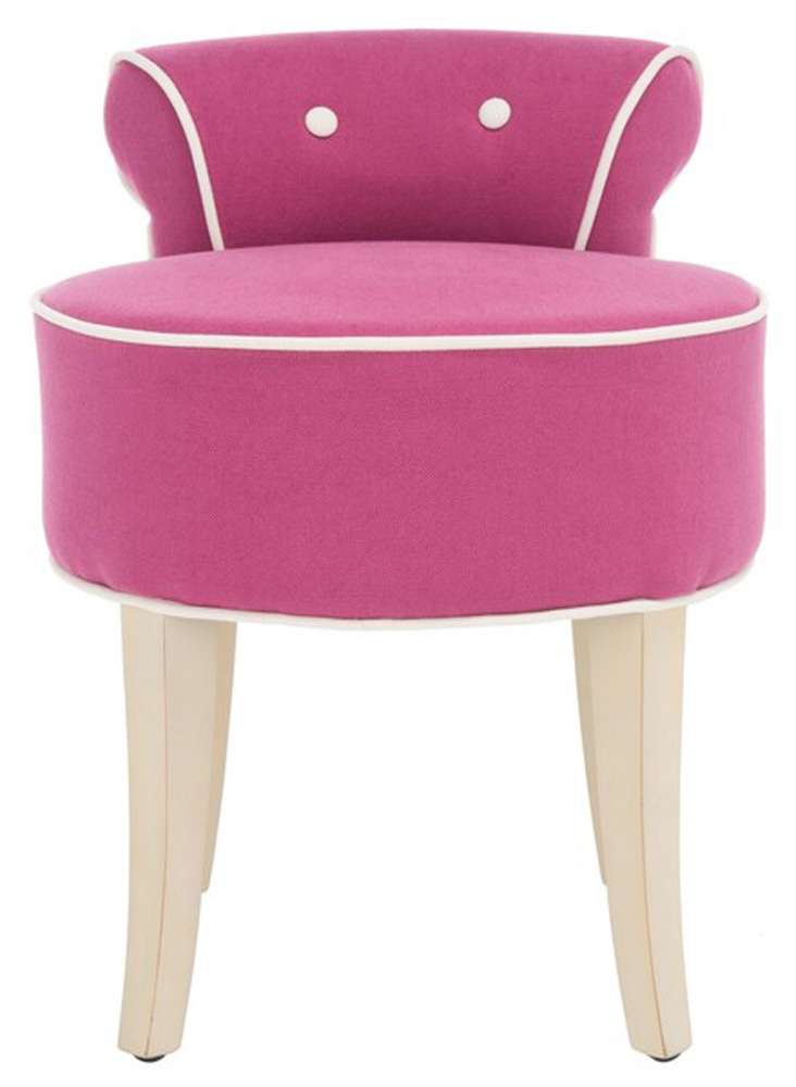 Safavieh - Georgia Vanity Stool - Fuchsia - Cream - MCR4546R veiw 1