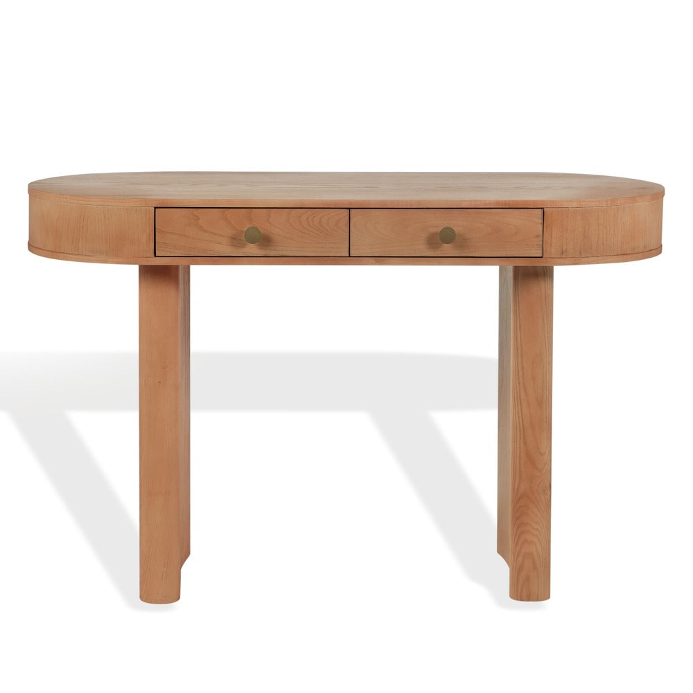Safavieh - Gialana 2 Drawer Oval Wood Desk / Natural - SFV5796A view 1