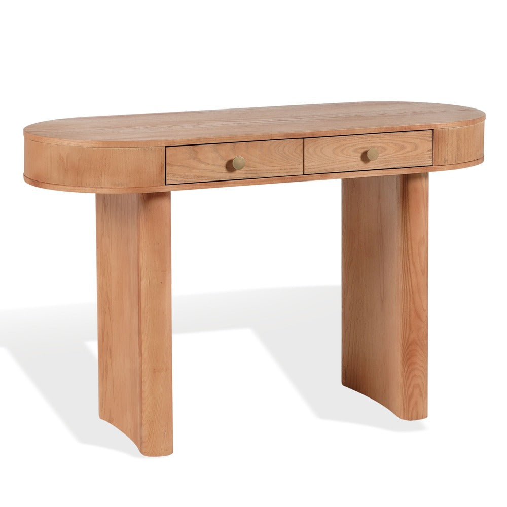 Safavieh - Gialana 2 Drawer Oval Wood Desk / Natural - SFV5796A view 3