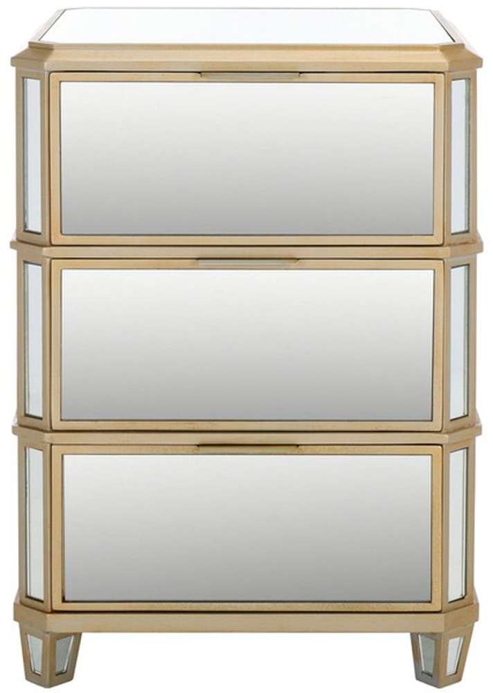 Safavieh - Giana 3 Drawer Nightstand - Mirror - NST6601A veiw 1