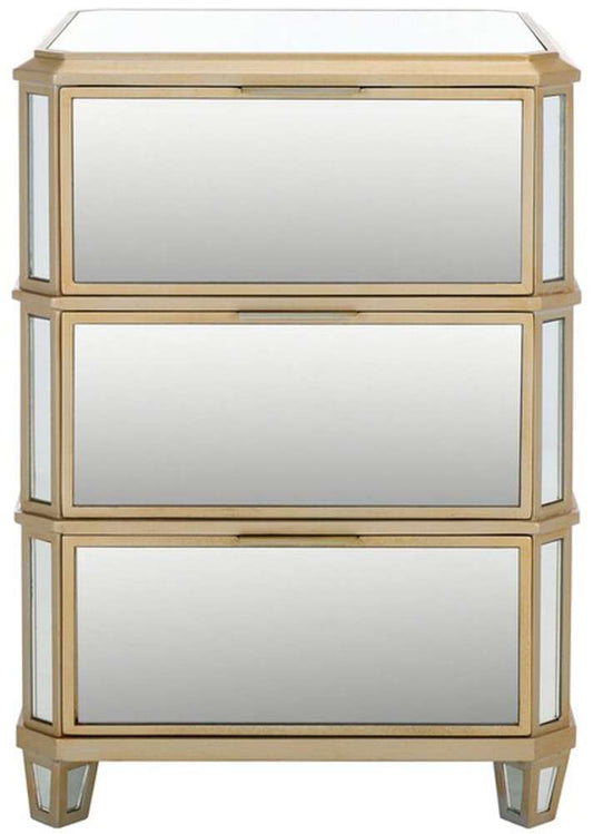Safavieh - Giana 3 Drawer Nightstand - Mirror - NST6601A veiw 1