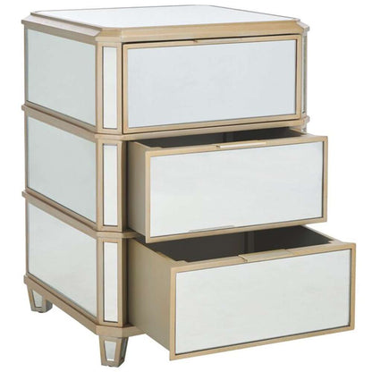 Safavieh - Giana 3 Drawer Nightstand - Mirror - NST6601A veiw 4