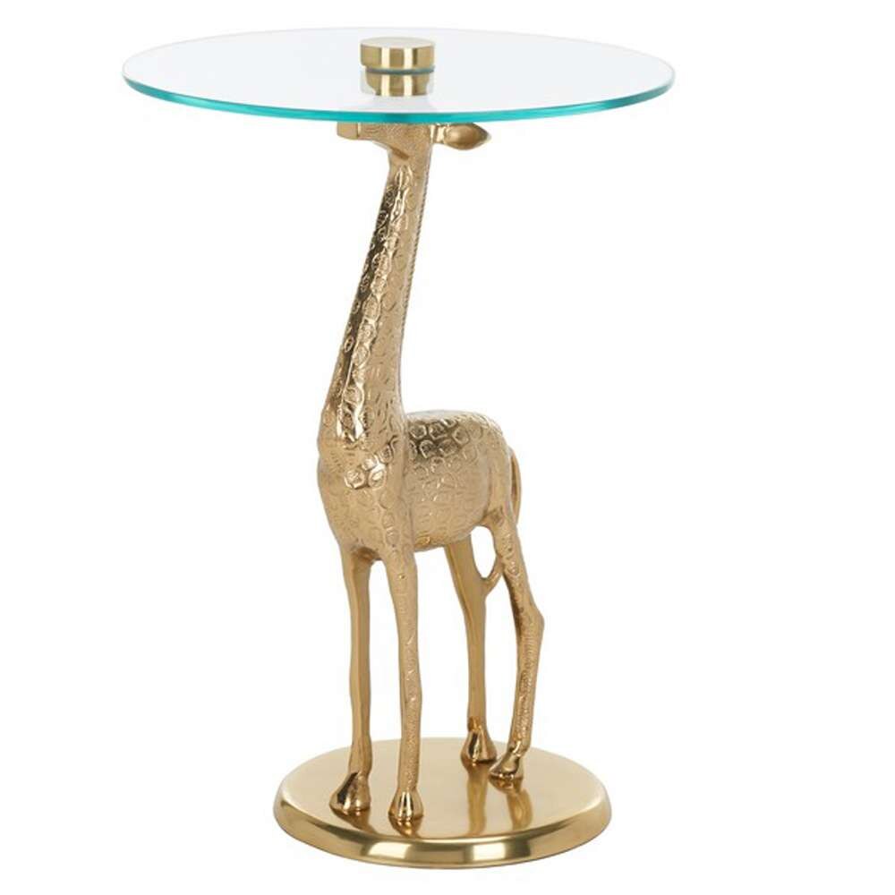 Safavieh - Gillard Giraffe Base Accent Table - Gold - Glass - ACC4611A veiw 3