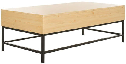 Safavieh - Gina Lift-Top Coffee Table - Light Oak - Black - FOX2239B veiw 1