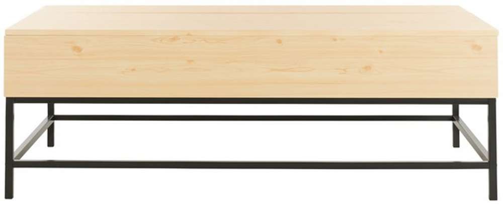 Safavieh - Gina Lift-Top Coffee Table - Light Oak - Black - FOX2239B veiw 2