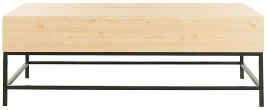 Safavieh - Gina Lift-Top Coffee Table - Light Oak - Black - FOX2239B veiw 2