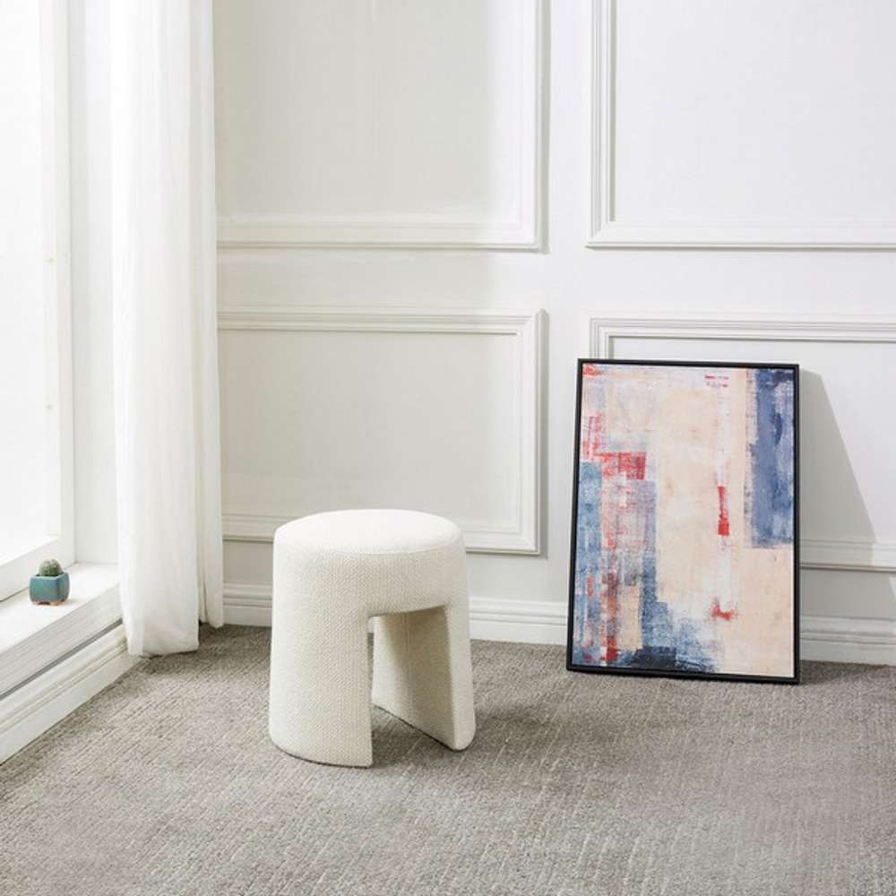 Safavieh - Couture - Ginny Upholstered Ottoman - Ivory - SFV5102A veiw 2