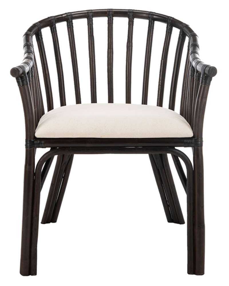Safavieh - Gino Arm Chair - Dark Brown - White - SEA4017A veiw 1