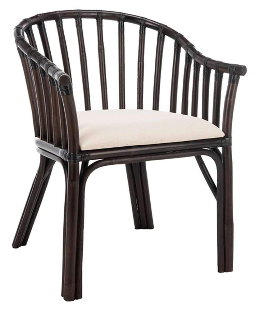 Safavieh - Gino Arm Chair - Dark Brown - White - SEA4017A veiw 3