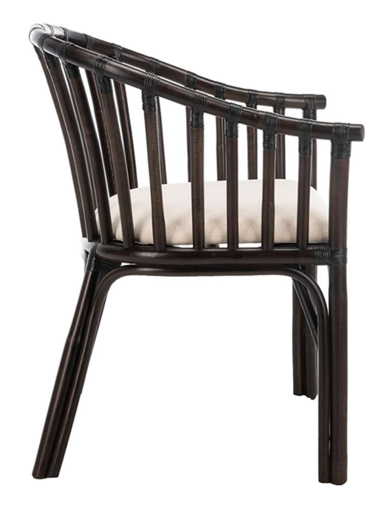 Safavieh - Gino Arm Chair - Dark Brown - White - SEA4017A veiw 4