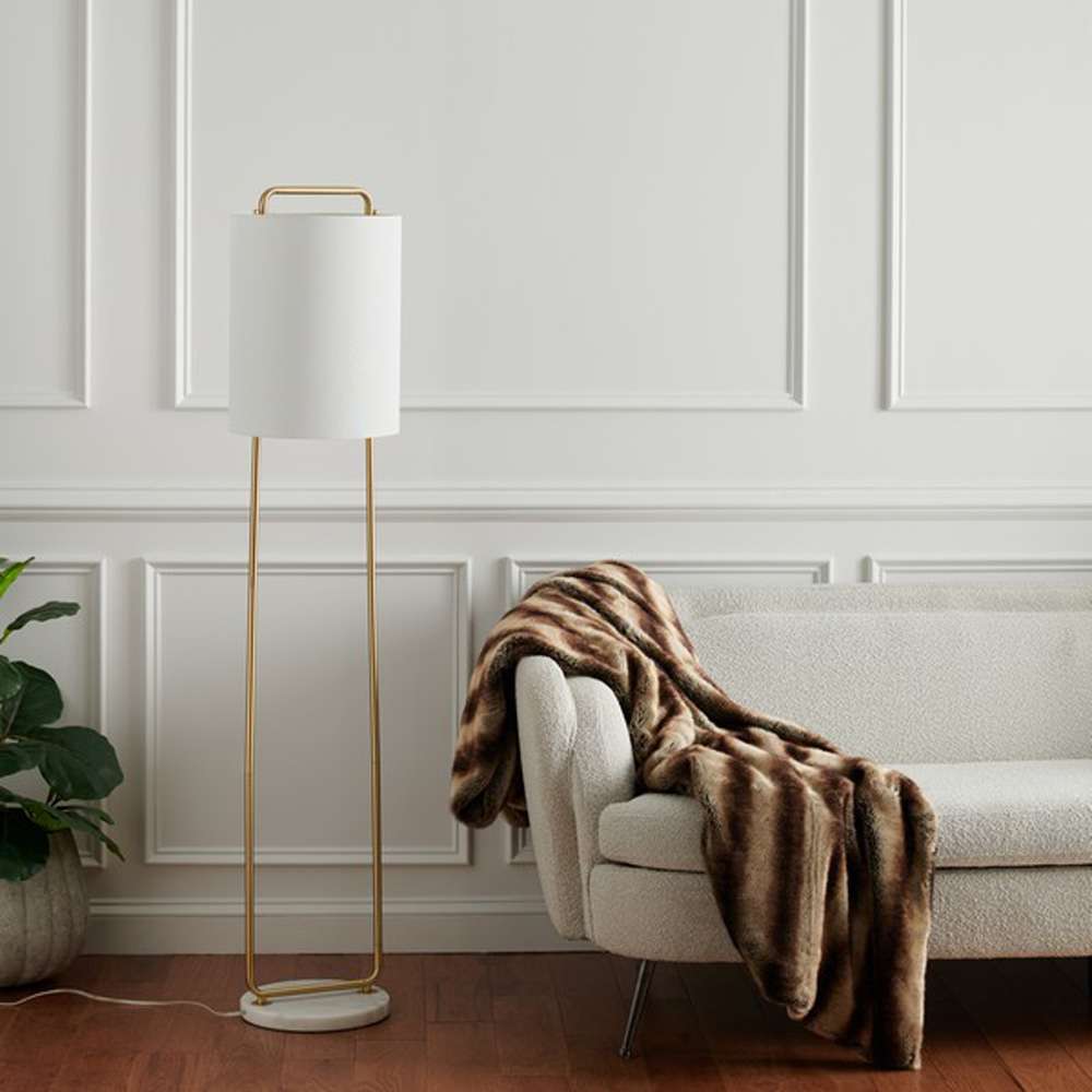 Safavieh - Giulia 63in Floor Lamp - Gold - White Marble - FLL7006A veiw 2