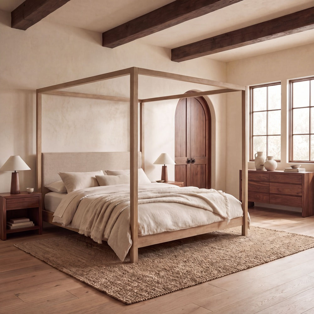 Safavieh - Graciella Chenille King Canopy Bed / Light Brown / Natural - SFV7709B-K-3BX view 4