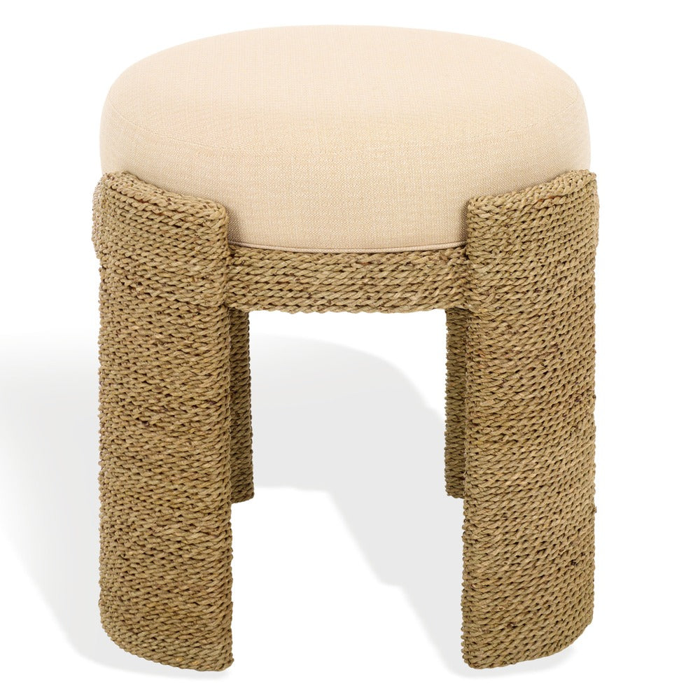 Safavieh - Grimaldi Woven Seagrass Round Ottoman / Natural / Beige - CWK2042A view 1