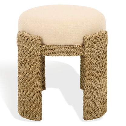 Safavieh - Grimaldi Woven Seagrass Round Ottoman / Natural / Beige - CWK2042A view 1