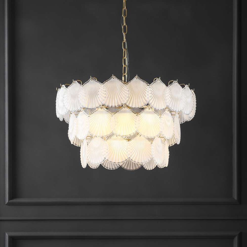 Safavieh - Couture - Gutierrez 3 Tier Glass Chandelier - Gold - CTL1016A veiw 2