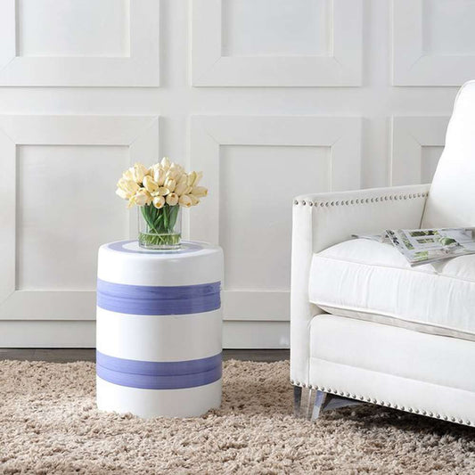 Safavieh - Hael Garden Stool - Blue - White - ACS4584A veiw 1