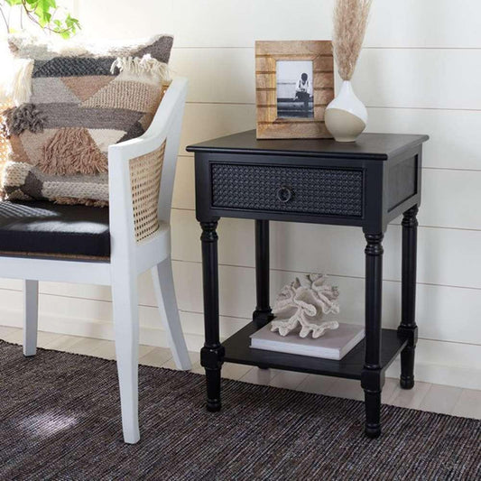 Safavieh - Haines 1Drw Accent Table - Black - ACC5720A veiw 2